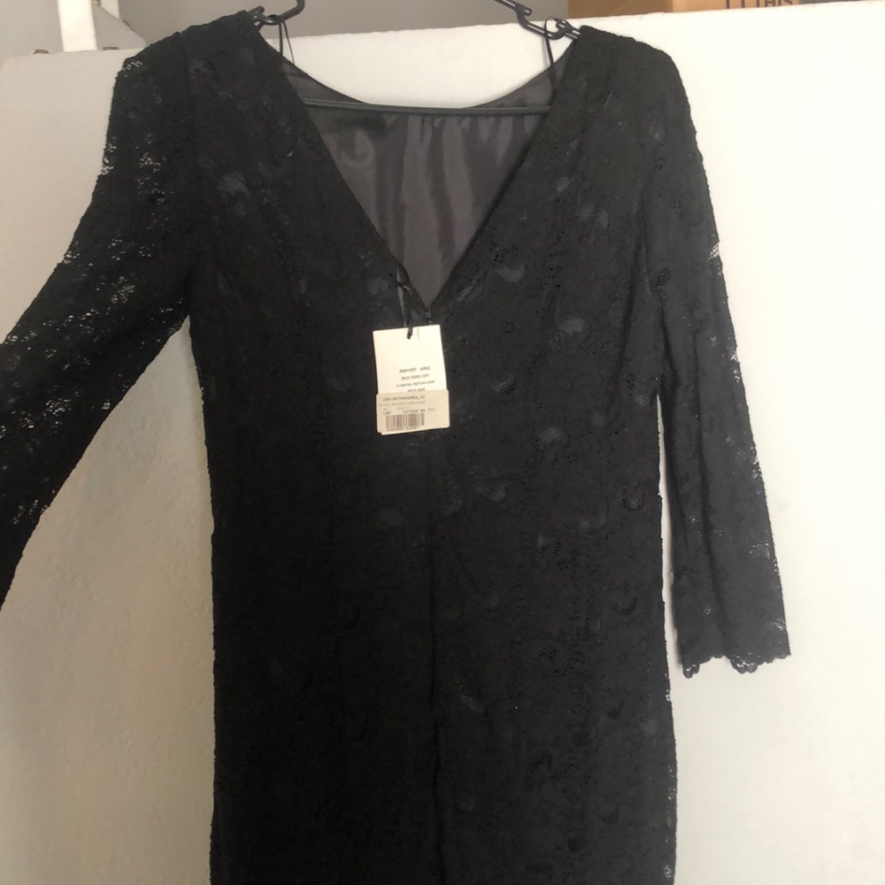 🆕 Authentic French Dress Black Lace Midi